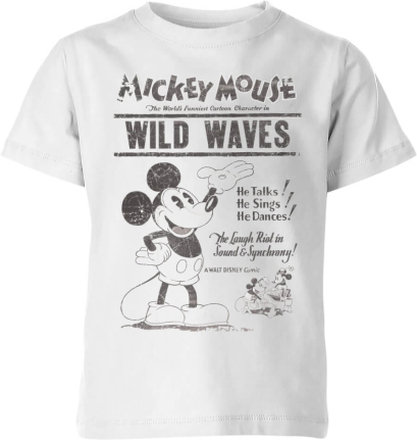 Disney Retro Poster Wild Waves Kids' T-Shirt - White - 3-4 Years - White