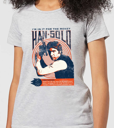 Star Wars Han Solo Retro Poster Women's T-Shirt - Grey - 4XL
