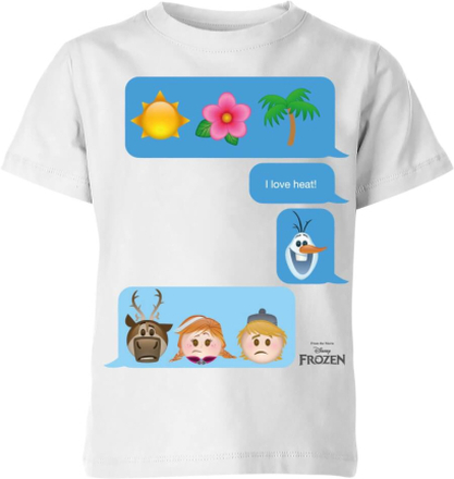 Disney Frozen I Love Heat Emoji Kids' T-Shirt - White - 5-6 Years