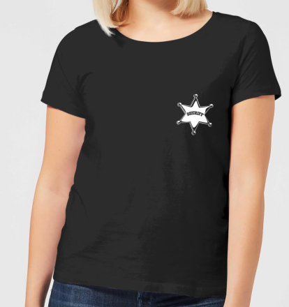 Toy Story Sheriff Woody Badge Women's T-Shirt - Black - XL - Black