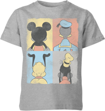 Disney Donald Duck Mickey Mouse Pluto Goofy Tiles Kinder T-Shirt - Grau - 3-4 Jahre