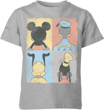 Disney Donald Duck Mickey Mouse Pluto Goofy Tiles Kinder T-Shirt - Grau - 7-8 Jahre