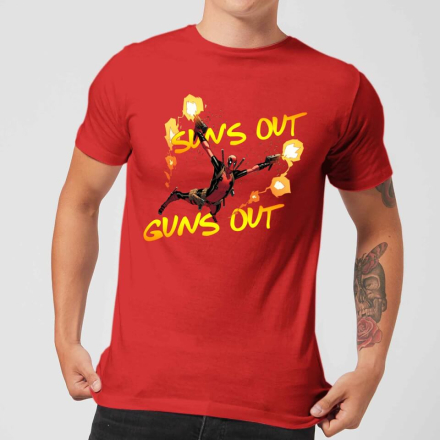 Marvel Deadpool Suns Out Guns Out Men's T-Shirt - Red - L