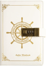 B6 Retro PU Cover Sailor Notebook Diary Book with Password Lock(White)