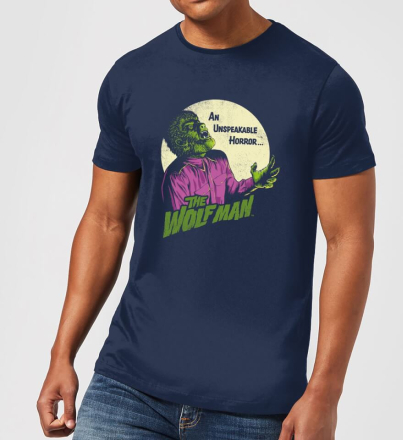 Universal Monsters The Wolfman Retro Men's T-Shirt - Navy - M