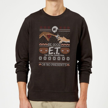 E.T. the Extra-Terrestrial Be Good or No Presents Christmas Sweatshirt - Black - S - Black
