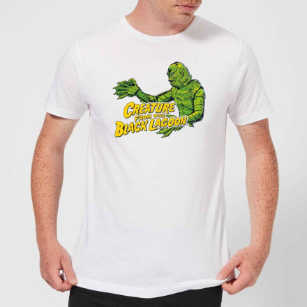 Universal Monsters Creature From The Black Lagoon Crest Men's T-Shirt - White - 5XL - White
