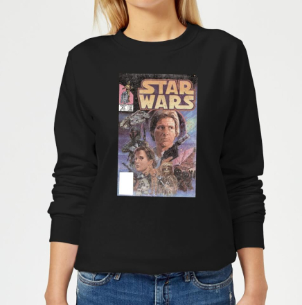 Star Wars Classic Classic Comic Book Cover Damen Pullover - Schwarz - M