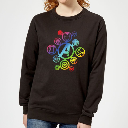 Avengers Rainbow Icon Women's Sweatshirt - Black - XS