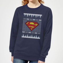 DC Comics Superman Knit Damen Weihnachtspullover – Navy - XS