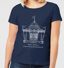 Mary Poppins Carousel Sketch Women's Christmas T-Shirt - Navy - S
