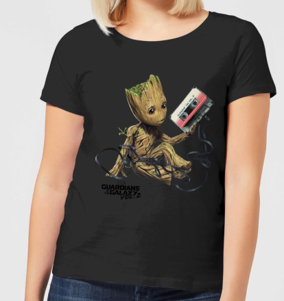 Guardians Of The Galaxy Groot Tape Women's Christmas T-Shirt - Black - 3XL