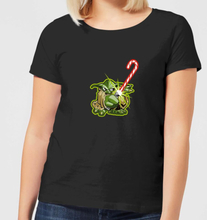 Star Wars Candy Cane Yoda Women's Christmas T-Shirt - Black - S