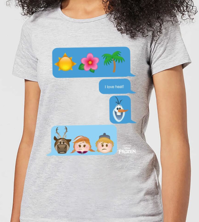 Disney Frozen I Love Heat Emoji Women's T-Shirt - Grey - 4XL - Grey