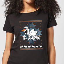 Disney Frozen Olaf and Snowmen Women's Christmas T-Shirt - Black - S