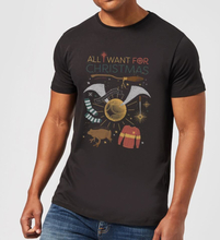 Harry Potter All I Want Men's Christmas T-Shirt - Black - S