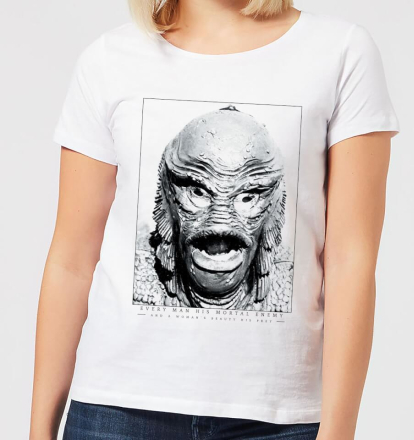 Universal Monsters Creature From The Black Lagoon Portrait Women's T-Shirt - White - L - White