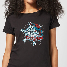 Marvel The Amazing Spider-Man Snowflake Web Women's Christmas T-Shirt - Black - 3XL - Black