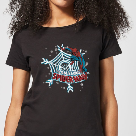 Marvel The Amazing Spider-Man Snowflake Web Women's Christmas T-Shirt - Black - 5XL - Black