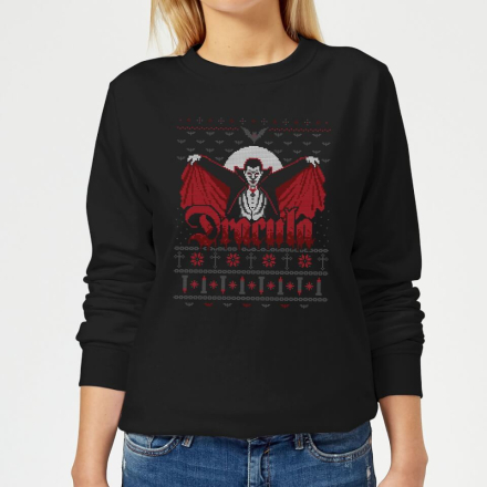 Universal Monsters Dracula Damen Weihnachtspullover – Schwarz - M