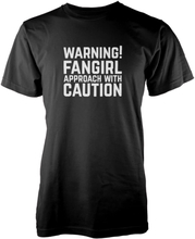 Warning! Fangirl Approach With Caution Black T-Shirt - XXL - Black