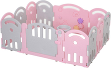 Box recinto per bambini 6-36 mesi con porta proteggere sorvegliare rosa e grigio