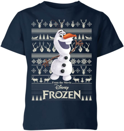 Disney Frozen Olaf Kids Christmas T-Shirt - Navy - 7-8 Years