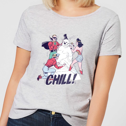 DC Chill! Women's Christmas T-Shirt - Grey - L - Grey