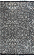 vidaXL Gulvsteppe kilim-vevet bomull med mønster 160x230 cm grå
