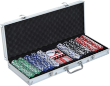 Valigetta da poker con 500 pezzi Set da gioco 2 mazzi di carte e dadi
