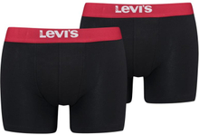 Levi's Boxershorts Solid Basic Organic Cotton 2-pack Black / Red-L