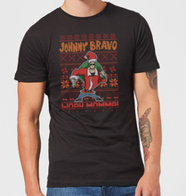 Johnny Bravo Johnny Bravo Pattern Men's Christmas T-Shirt - Black - S