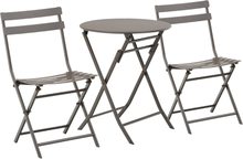 Tavolino con sedie pieghevoli in acciaio marrone per balcone terrazzo giardino