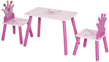 Tavolo e 2 sedie per bambini 3-8 anni disegno principessa forma corona