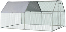 Gabbia box per esterno zincato con rete in plastica e copertura per animali