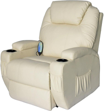 Poltrona relax massaggiante reclinabile con riscaldamento crema