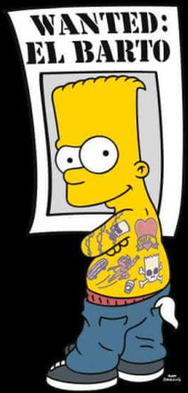 The Simpsons Wanted El Barto Women's Cropped Hoodie - Black - XS - Schwarz