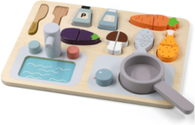 Play Kitchen Puzzle, 100% Fsc Wood Toys Toy Kitchen & Accessories Toy Kitchen Accessories Multi/patterned Magni Toys