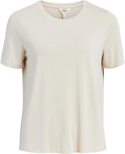 Objannie S/S T-Shirt Noos T-shirts & Tops Short-sleeved Creme Object*Betinget Tilbud
