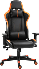 Poltrona gaming con cuscino per supporto lombare sedia arancio