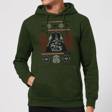 Star Wars Darth Vader Face Knit Christmas Hoodie - Forest Green - S