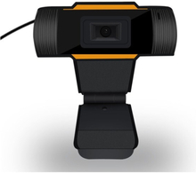 1080P Full HD-webcam med mikrofon. Svart.