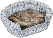 Cuccia interna per animali domestici con cuscino grigio marrone