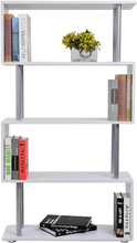 Libreria di design moderna 4 ripiani, bianco, 80x30x145cm