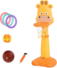Canestro da Basket forma di giraffa altezza regolabile per 3-9 anni con palla