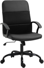 Poltrona da ufficio imbottita con altezza regolabile sedia inclinabile nero