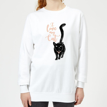 Candlelight I Love My Cat Black Cat Women's Sweatshirt - White - 5XL