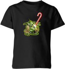 Star Wars Candy Cane Yoda Kids' Christmas T-Shirt - Black - 3-4 Years