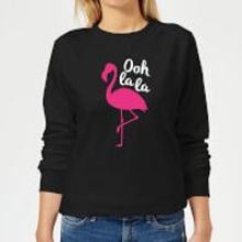 Ooh La La Flamingo Women's Sweatshirt - Black - 5XL - Black