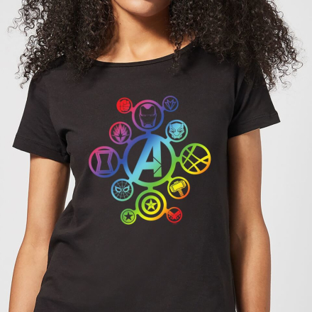 Avengers Rainbow Icon Women's T-Shirt - Black - L